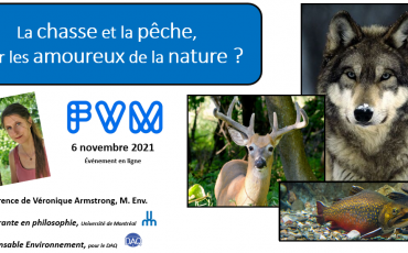Conférence de Véronique Armstrong « La chasse et la pêche : pour les amoureux de la nature ? »