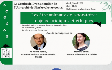 Conférence du DAQ – Les êtres animaux de laboratoire: enjeux juridiques et éthiques